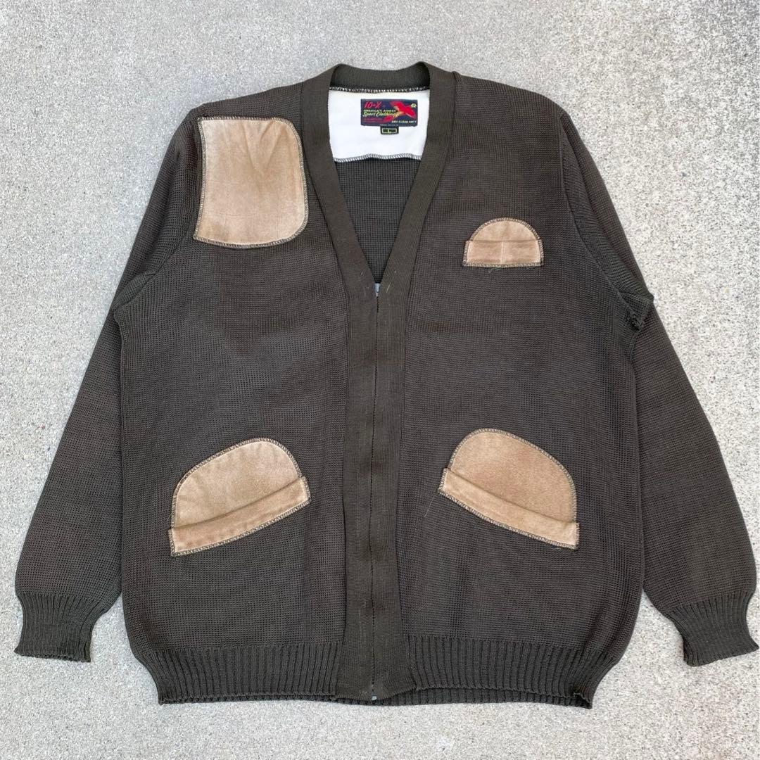 【ビンテージ】70's USA製 10-Xハンティングウールカーディガン　L