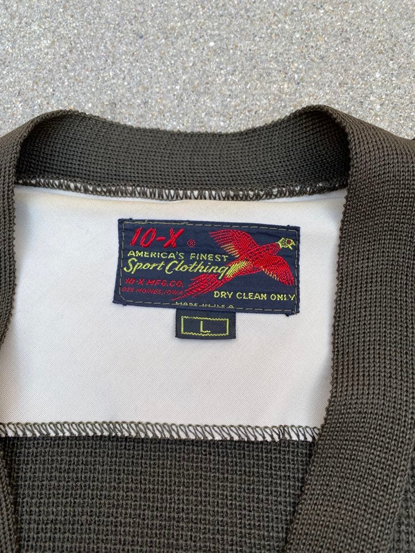 【ビンテージ】70's USA製 10-Xハンティングウールカーディガン　L