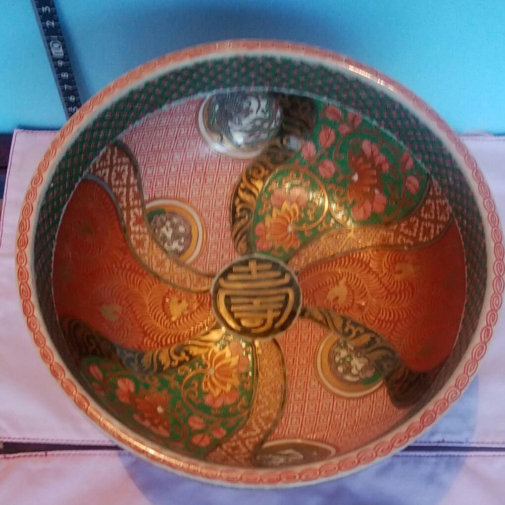 伊万里錦手コンポート台脚付果物鉢