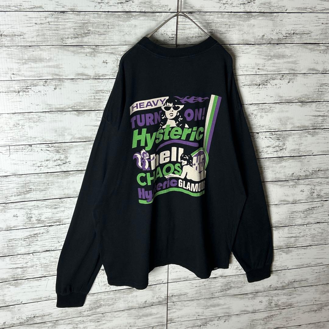 3785M【人気XL】ヒステリックグラマー☆ヒスガール ビッグロゴ 長袖Ｔシャツ
