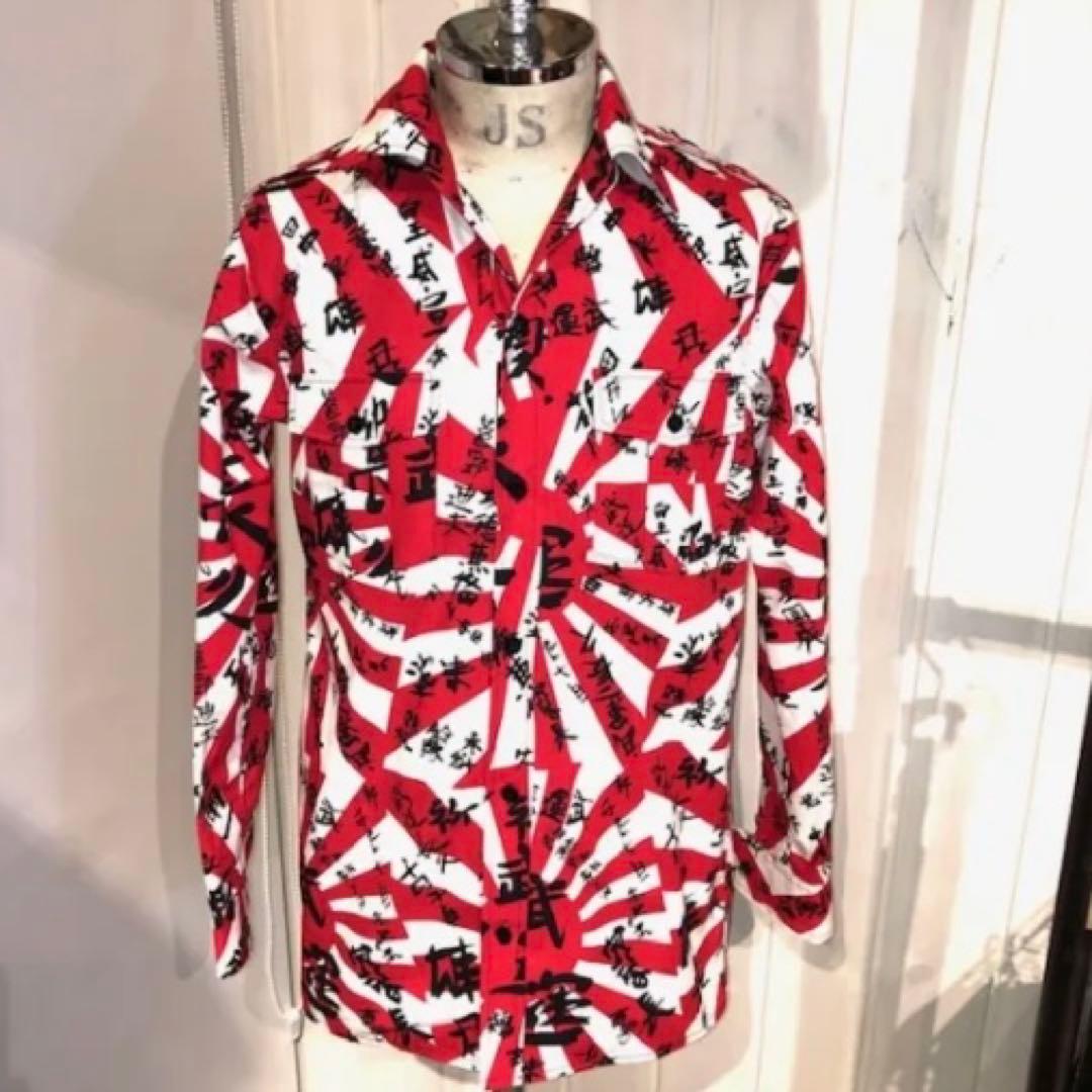 未使用 旭日旗×漢字シャツ NEON ラロッカ ジョンソンズ 風 パンク 神風