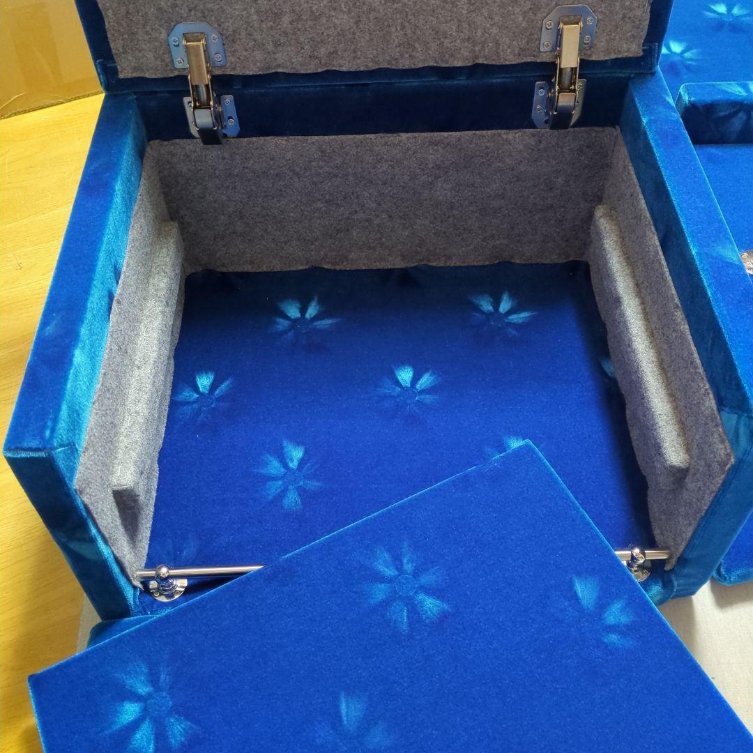 【hiro.0000】① コンソールBOX棚3点【コスモスブルー】