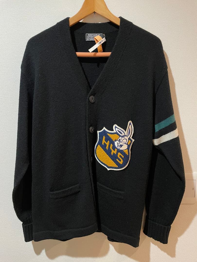 ヒステリックグラマー カーディガン RABBIT HEAD ワッペンレタード