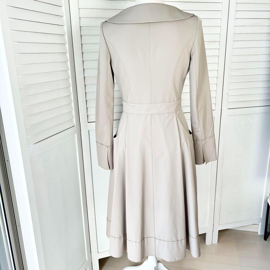 フォクシーニューヨーク 丸襟 Ａライン トレンチコート ベージュ 38