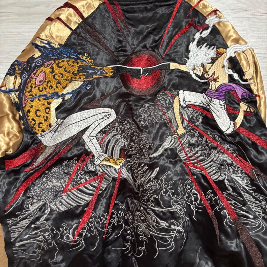 絡繰魂×ONE PIECE ワンピース リバーシブルスカジャン ルフィVSルッチ