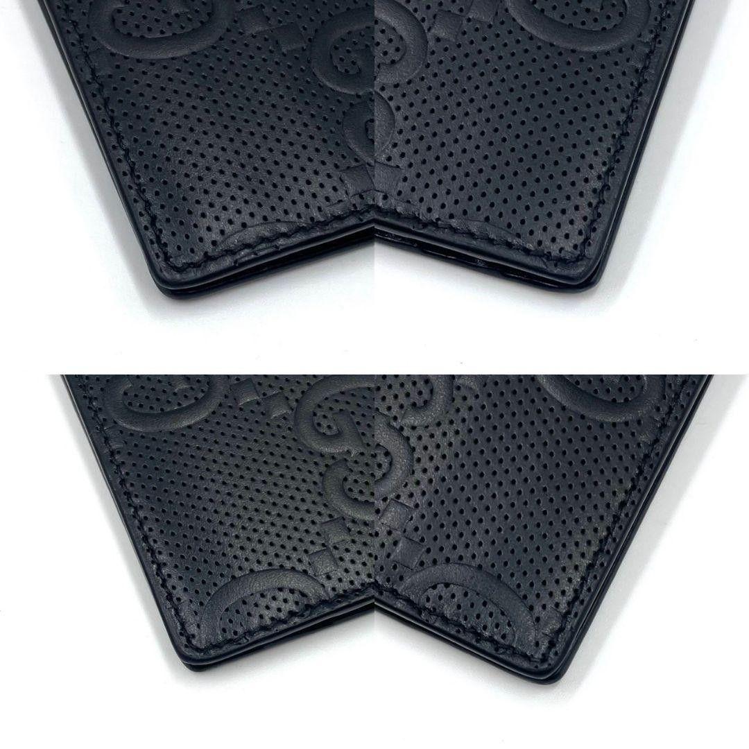 極美品 近年モデル●GUCCI マネークリップ カードケース ジャンボGG 黒