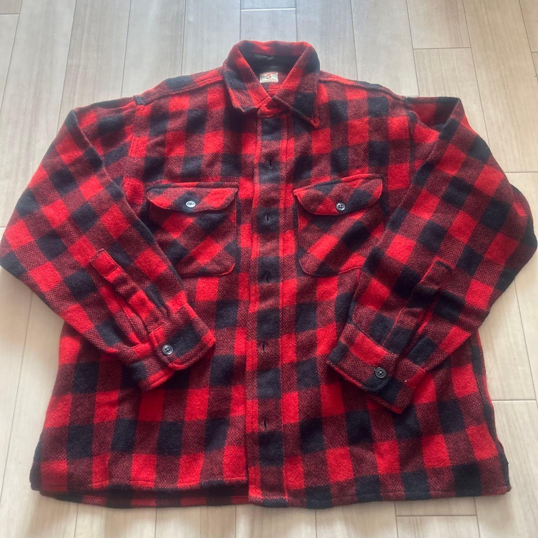 FIVE BROTHER ネルシャツ ブロックチェック　赤黒