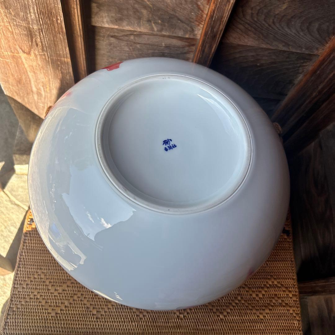 香蘭社 桃色 花柄 金彩 花瓶 (大)1点