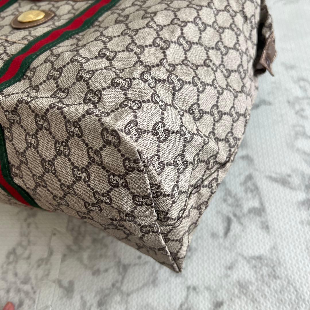 グッチ ボストンバッグ グッチプラス シェリーライン PVC 大容量 ロゴ金具