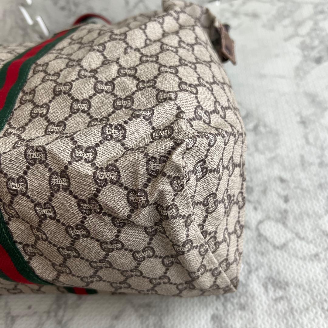 グッチ ボストンバッグ グッチプラス シェリーライン PVC 大容量 ロゴ金具