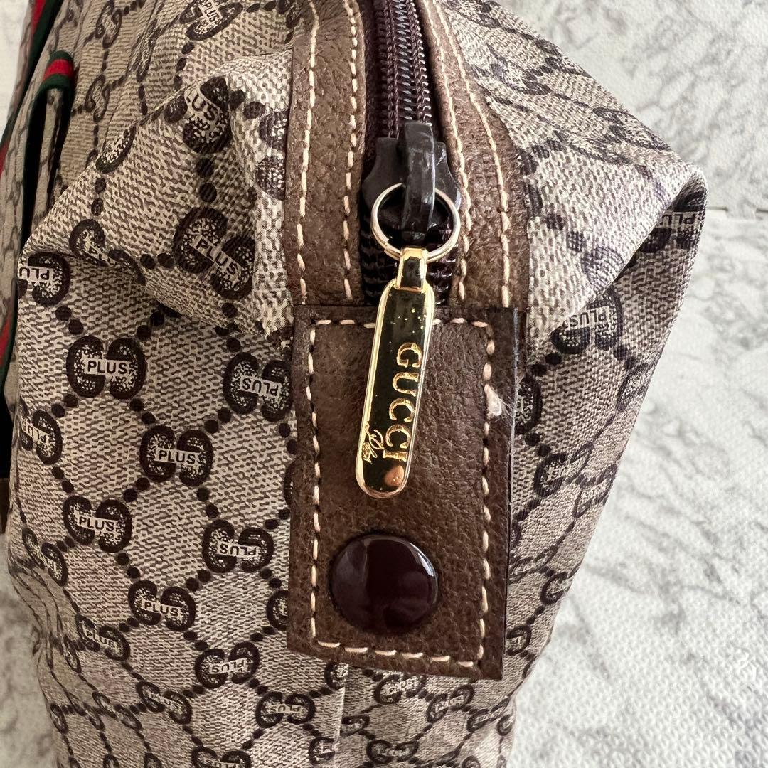 グッチ ボストンバッグ グッチプラス シェリーライン PVC 大容量 ロゴ金具