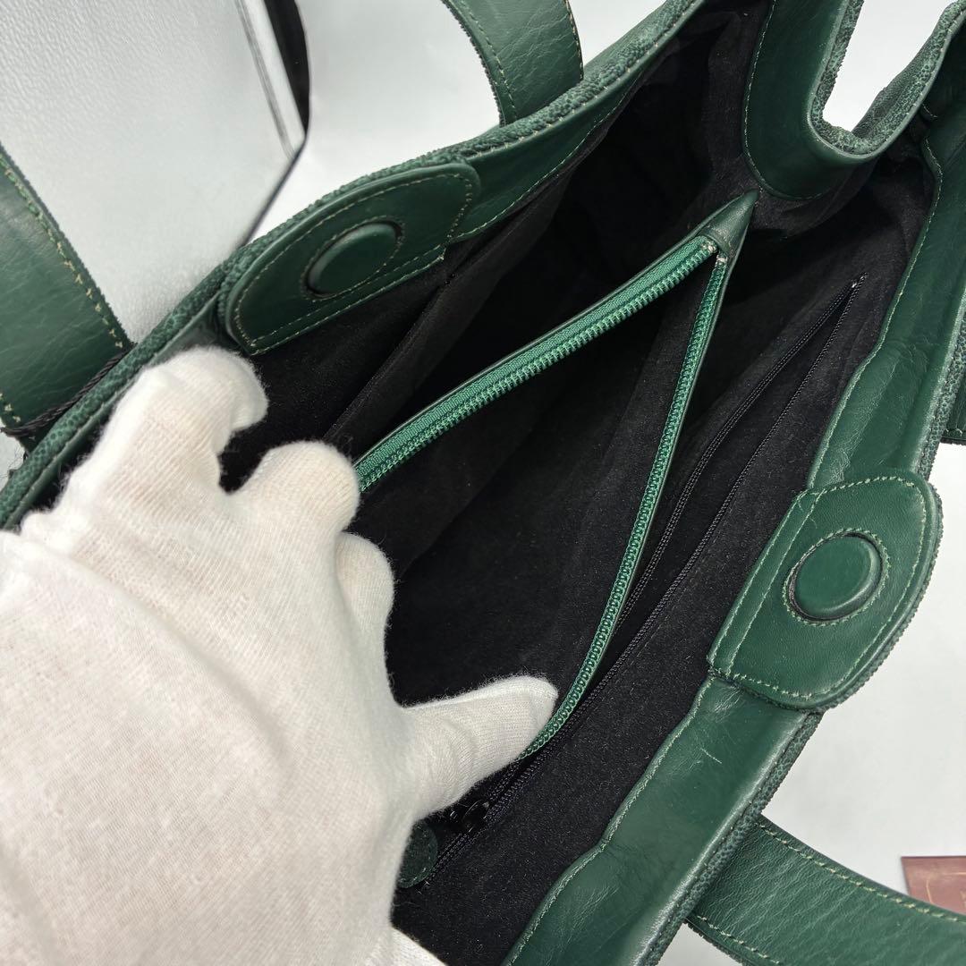 未使用】JRA エレファントレザー　ハンドバッグ　トートバッグ　グリーン　象革