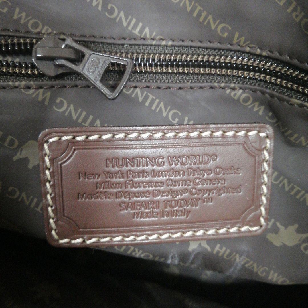 ハンティングワールド ベージュ キャンバス トートバッグ