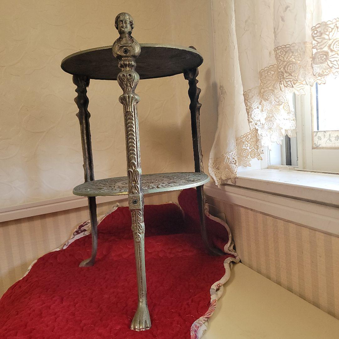 ご契約済みです！　アンティーク-ラック　サイドテーブル　コンソール　花台　真鍮製