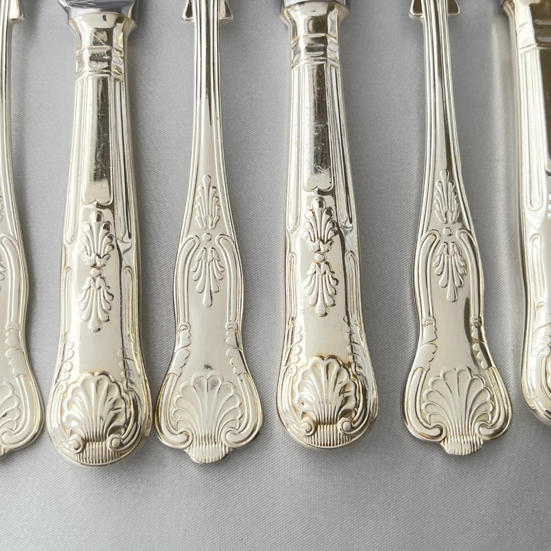 【英国】 キングスパターン デザートナイフ / フォーク 12本