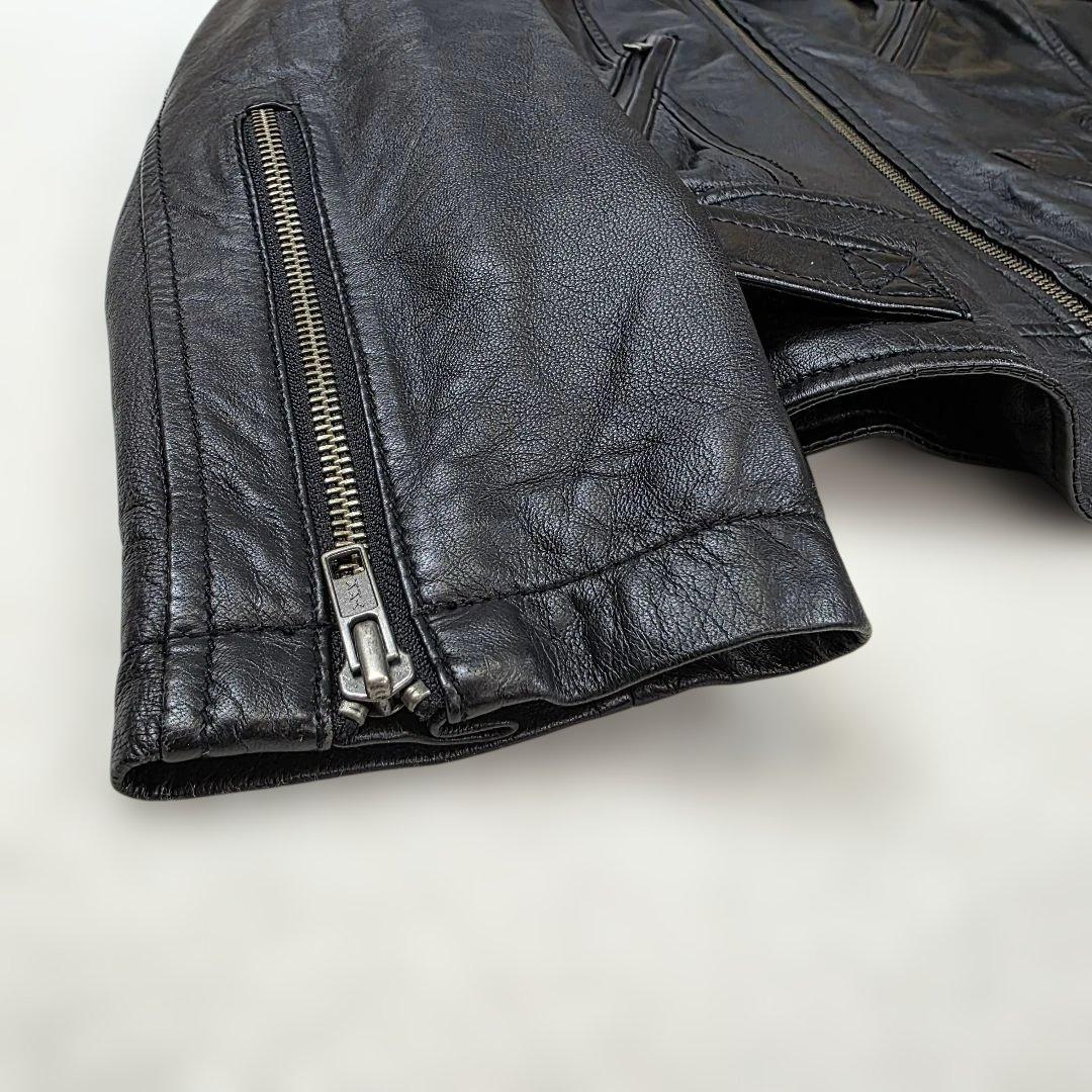 あけぼー様✨【美品 羊革 希少L】ジャックローズ　ダブルライダースジャケット　黒