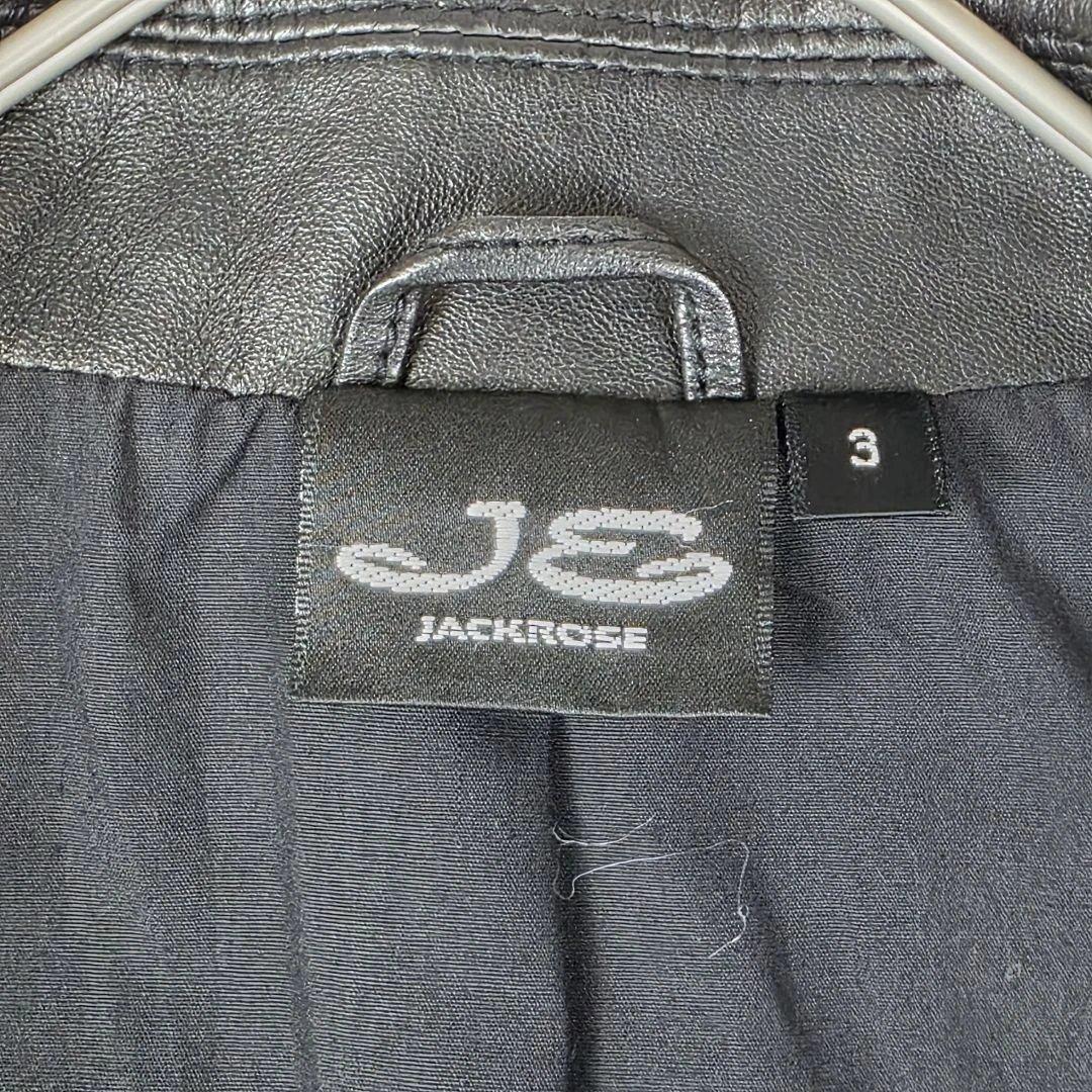 あけぼー様✨【美品 羊革 希少L】ジャックローズ　ダブルライダースジャケット　黒