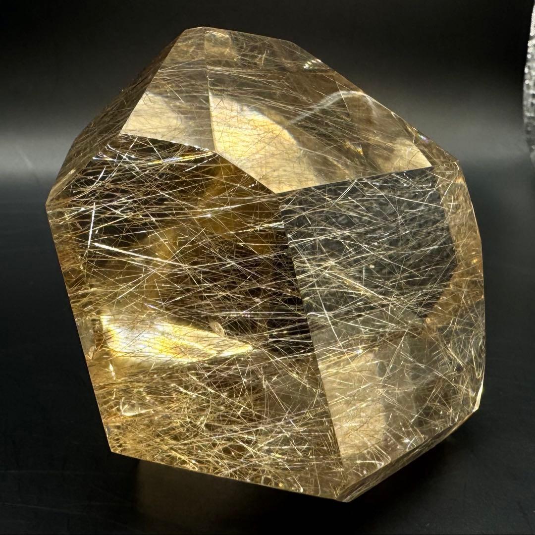 ゴールド〜シルバー ルチルクォーツ 磨き石 マニハール産