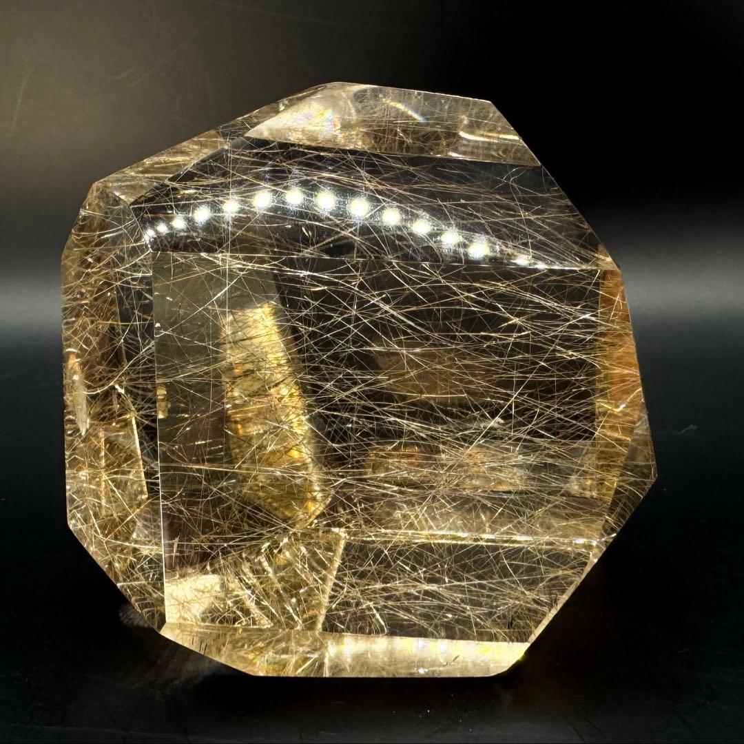 ゴールド〜シルバー ルチルクォーツ 磨き石 マニハール産