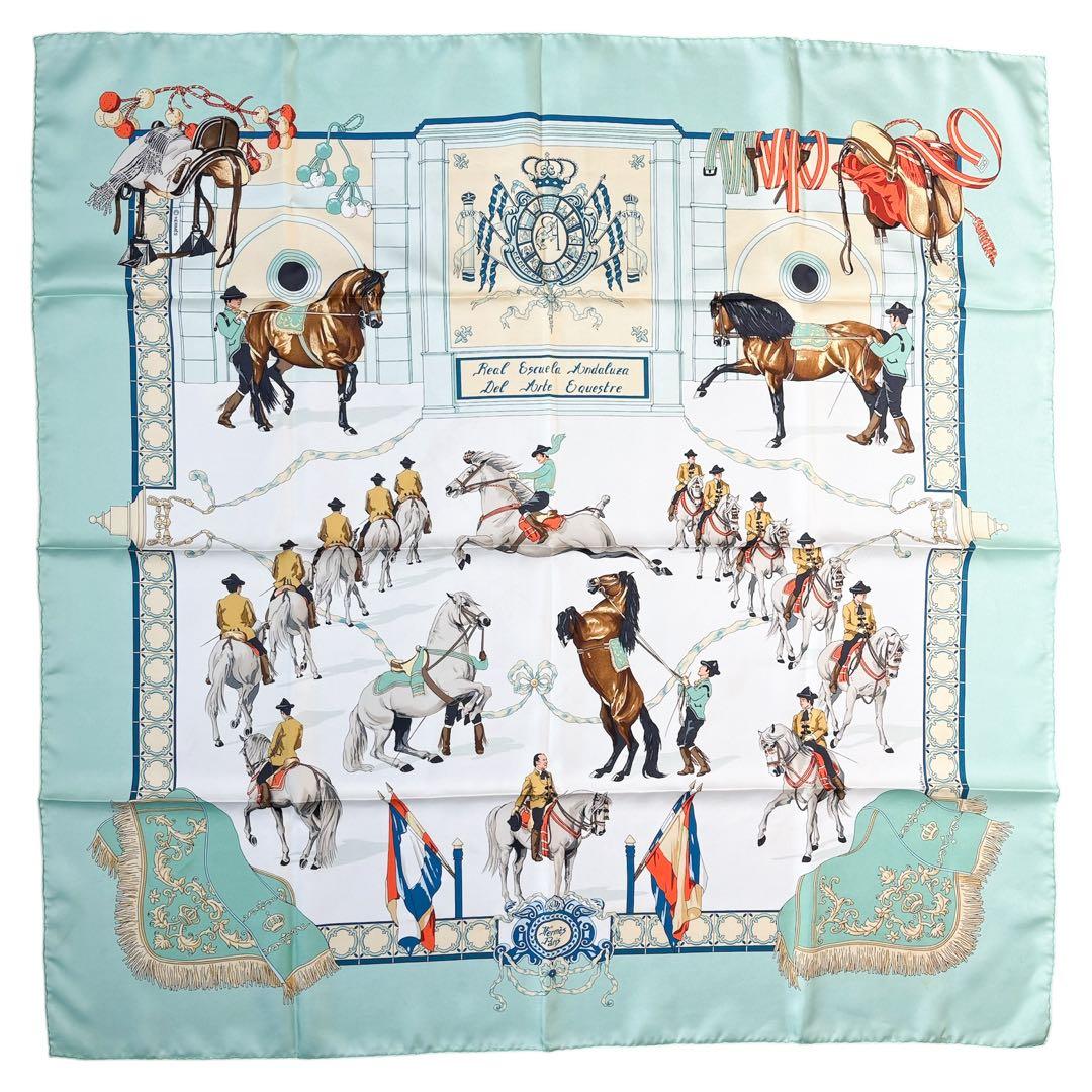♡美品♡ エルメス カレ90 王立アンダルシア馬術学校 シルク100%