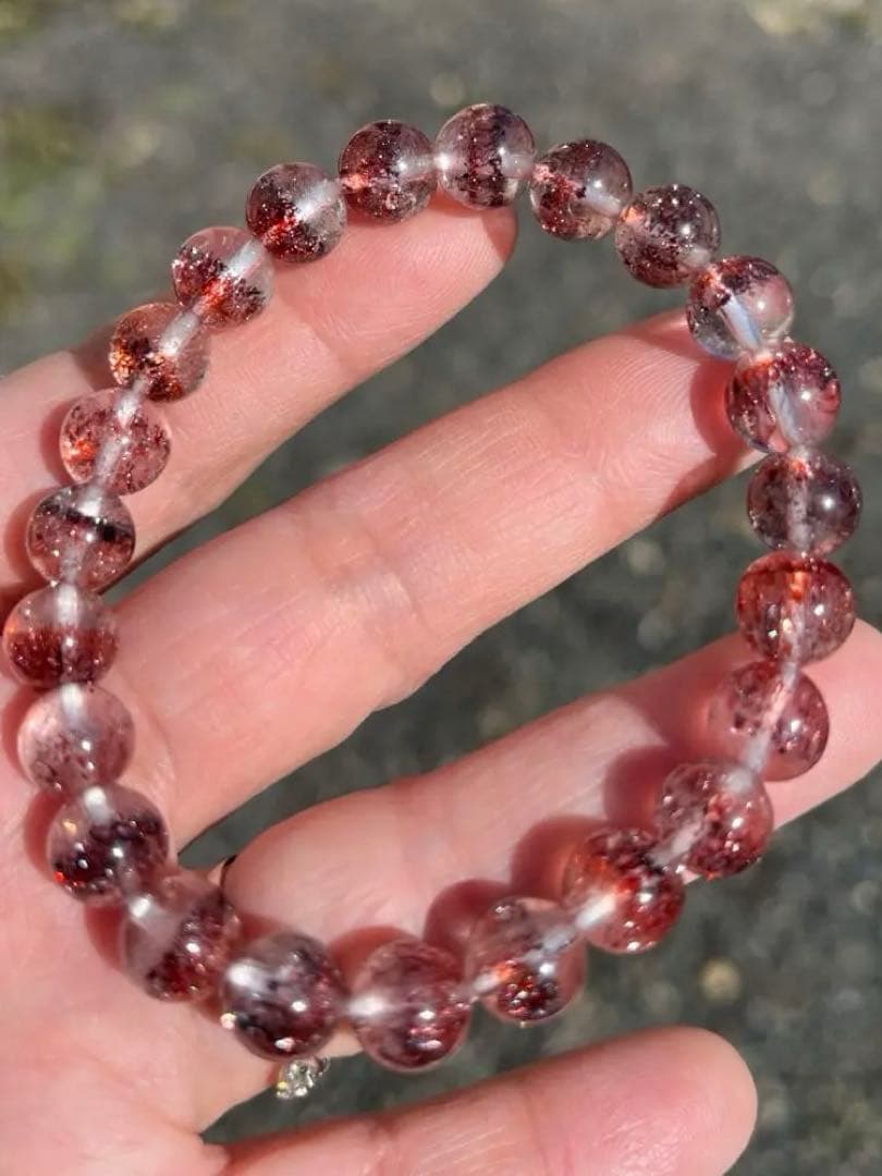 秘蔵の★濃赤！レピドクロサイトインクォーツ♡8.5〜9ミリ レッドスーパーセブン