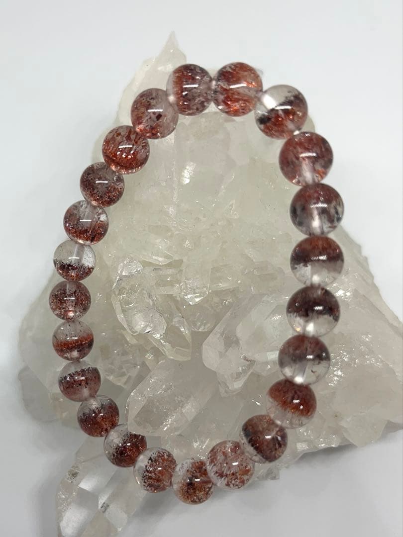 秘蔵の★濃赤！レピドクロサイトインクォーツ♡8.5〜9ミリ レッドスーパーセブン