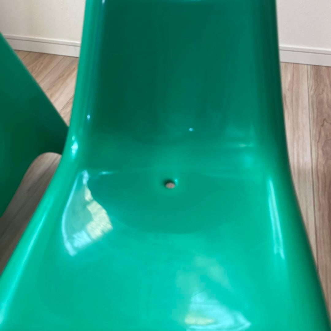 IKEA BUNSO ブンソー屋内外用プラスチックチェア　グリーン緑　2脚