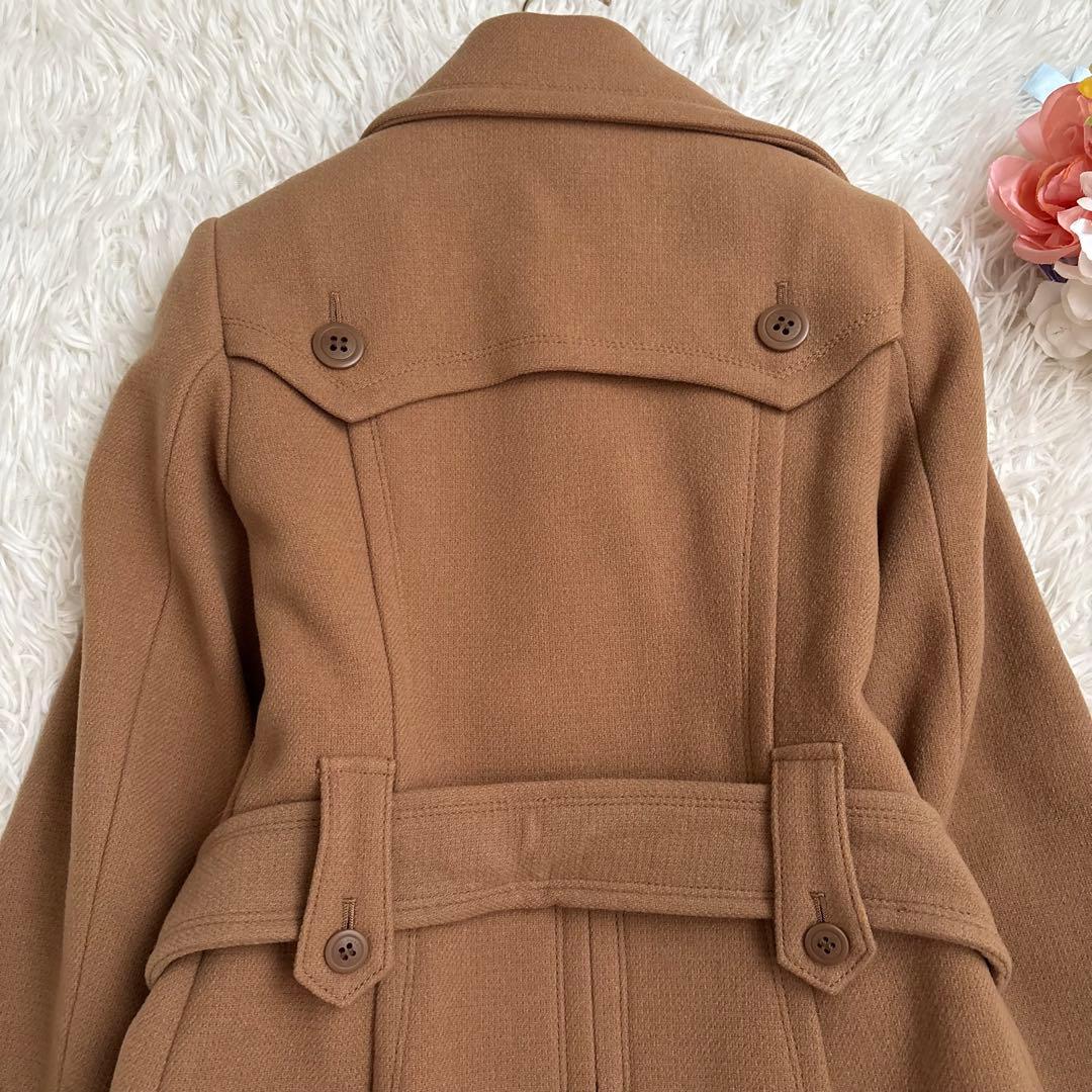 バーバリーブルーレーベル　コート　ベルト　ロゴボタン　ベージュ　三陽商会