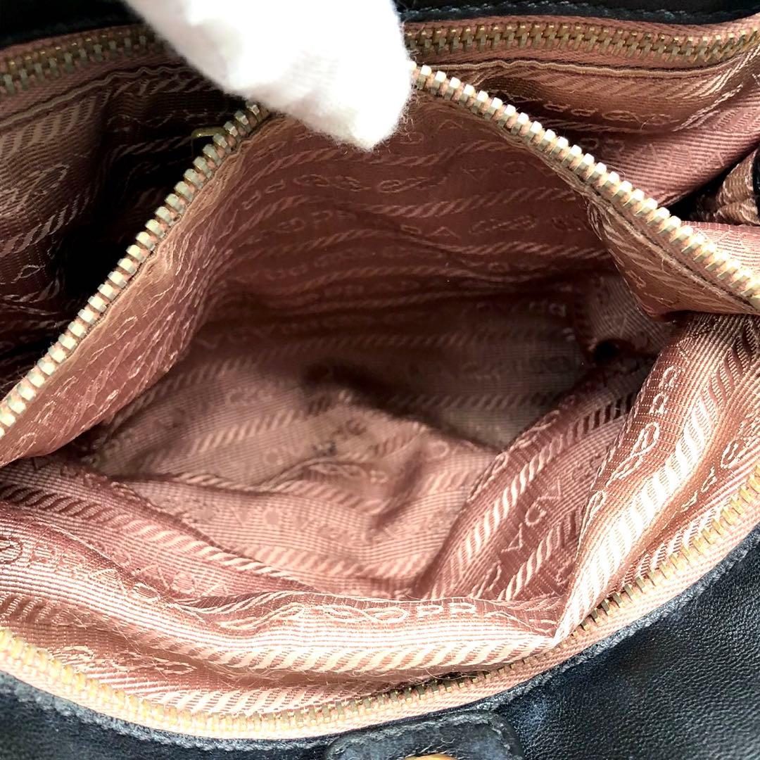 ✨美品✨プラダ トートバッグ メタルロゴ ゴールド金具 リボン テスートナイロン