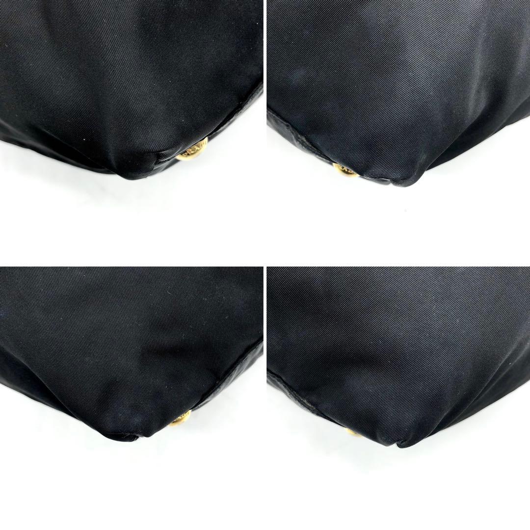 ✨美品✨プラダ トートバッグ メタルロゴ ゴールド金具 リボン テスートナイロン