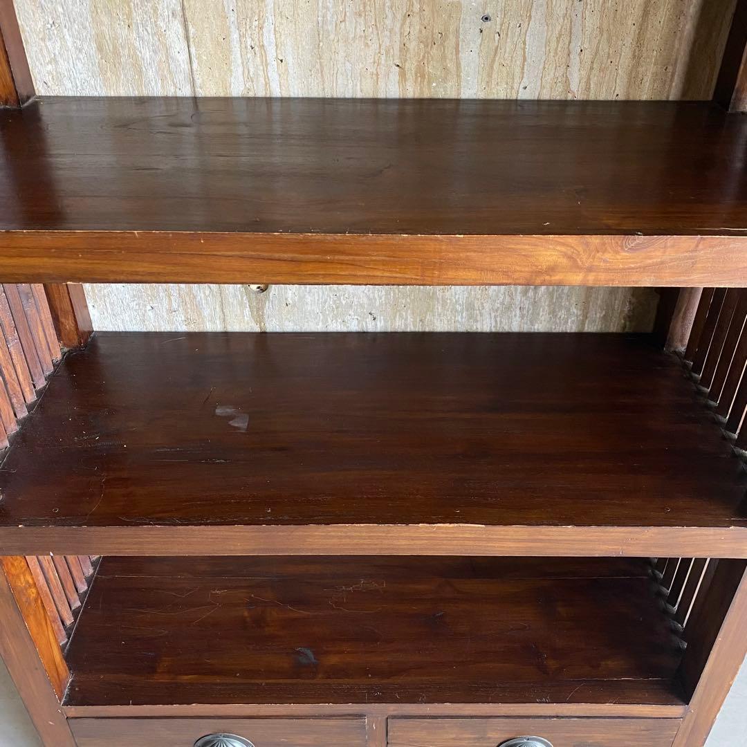 オープンシェルフ　オープンラック　木製　ヴィンテージ アジアン家具