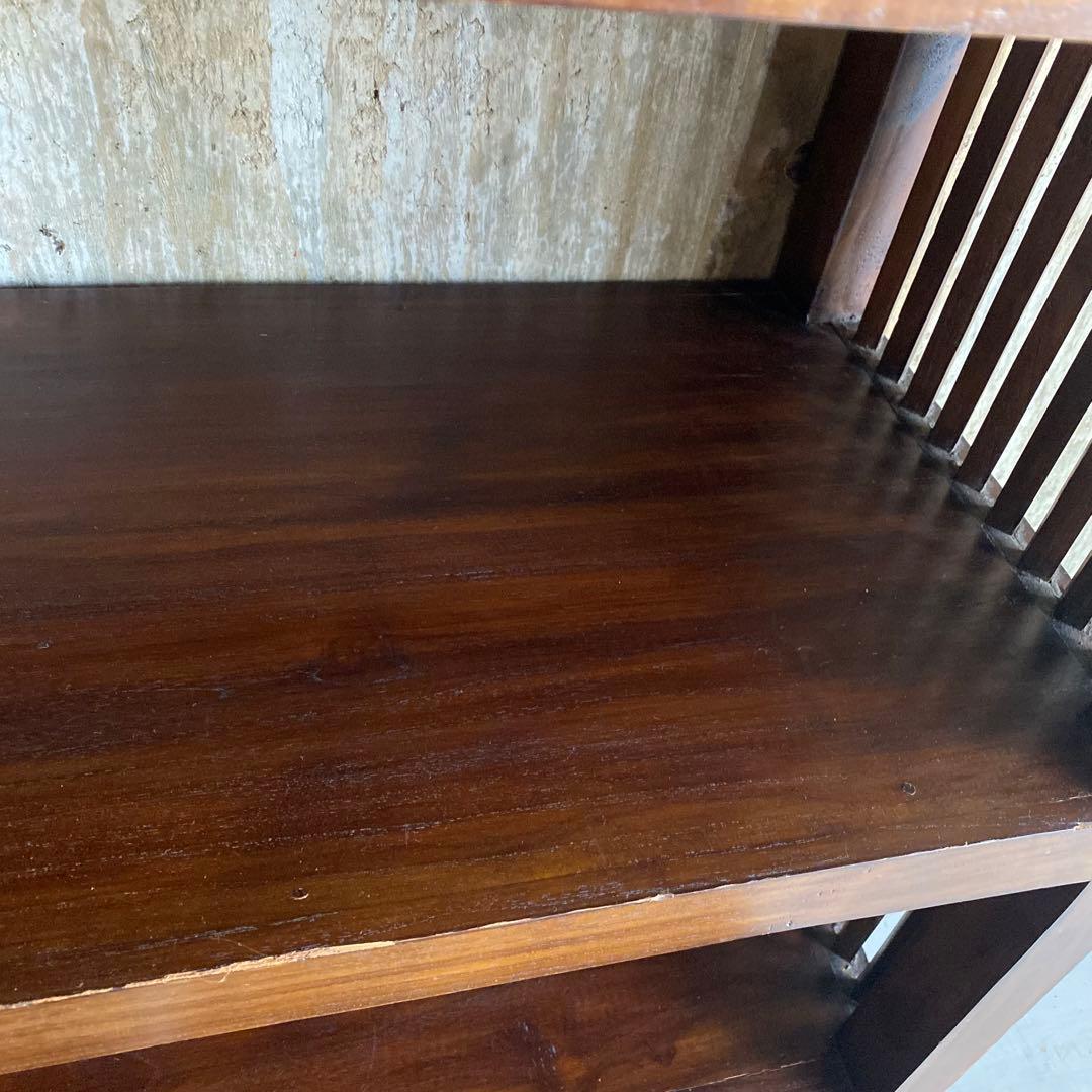 オープンシェルフ　オープンラック　木製　ヴィンテージ アジアン家具