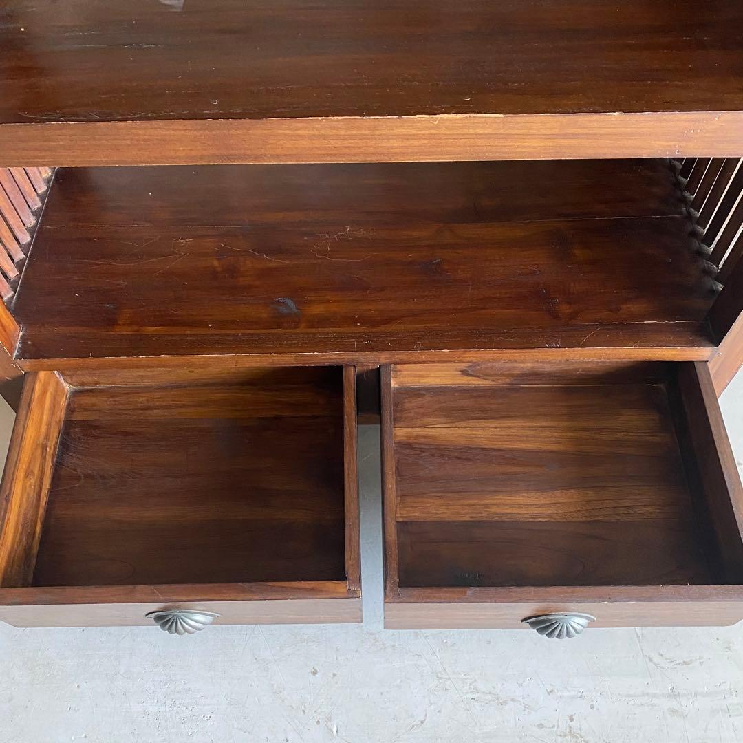 オープンシェルフ　オープンラック　木製　ヴィンテージ アジアン家具