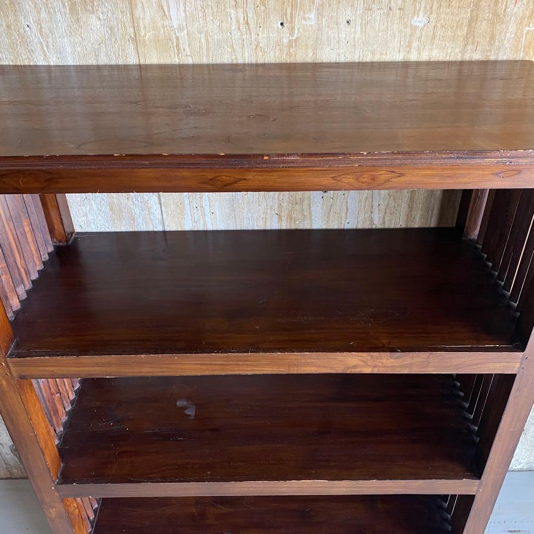 オープンシェルフ　オープンラック　木製　ヴィンテージ アジアン家具