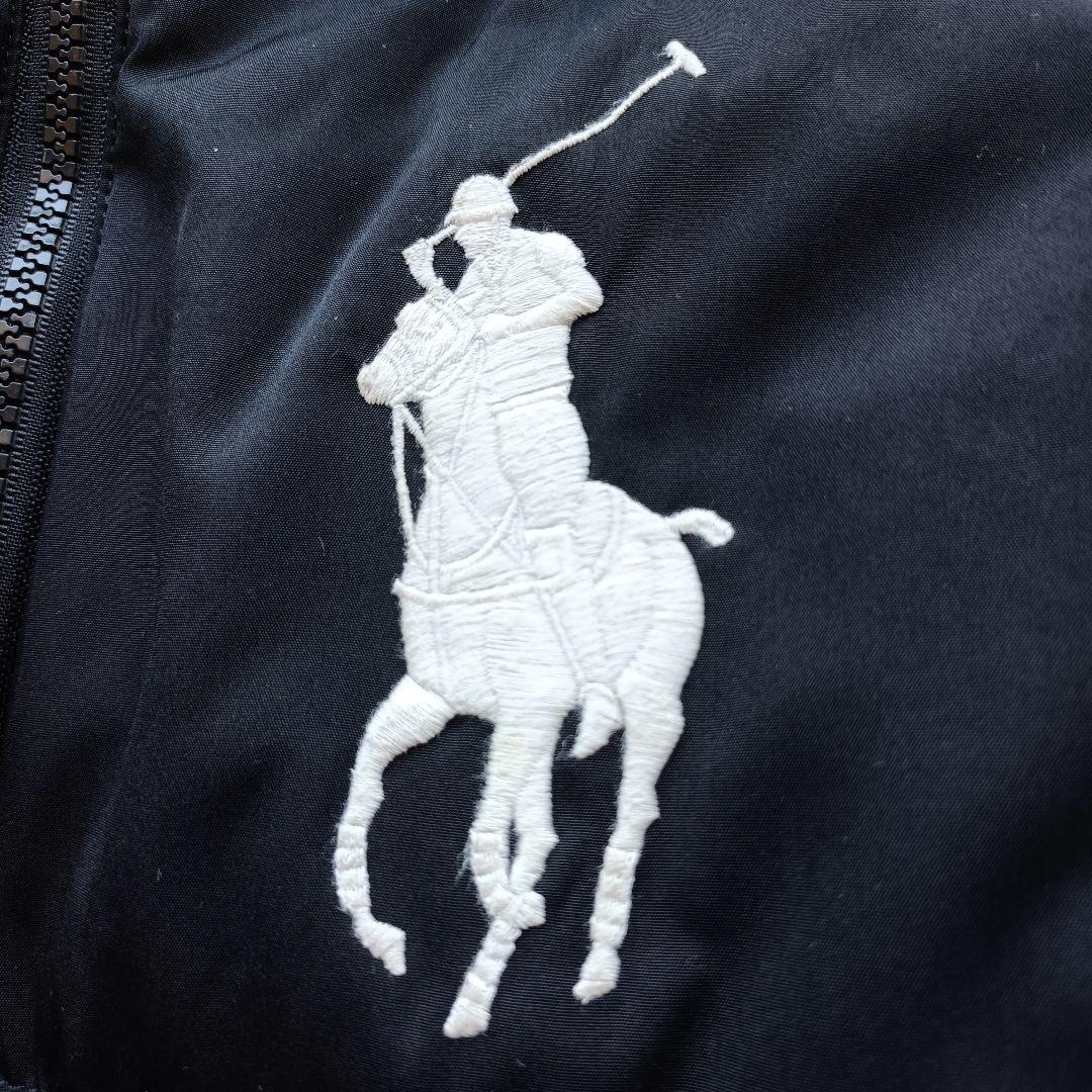 人気モデル XL ビッグポニー刺繍 ラルフローレン ダウンジャケット 黒x赤