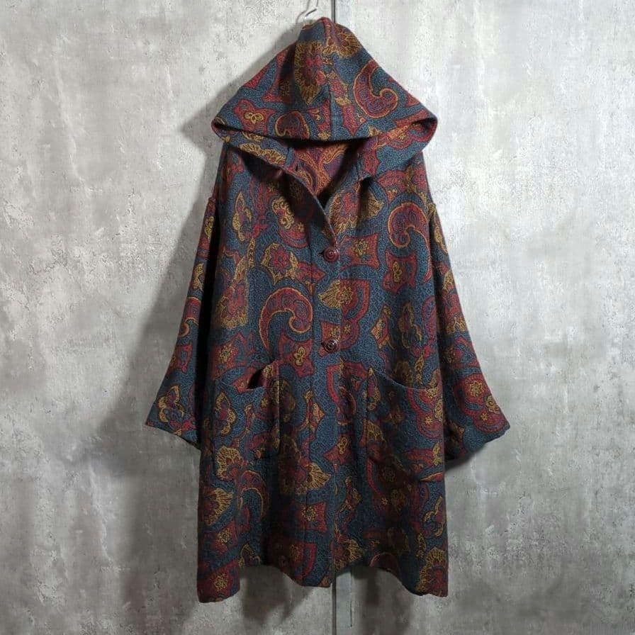 【80s~_vintage】MISSONI JacquardHoodieCoat