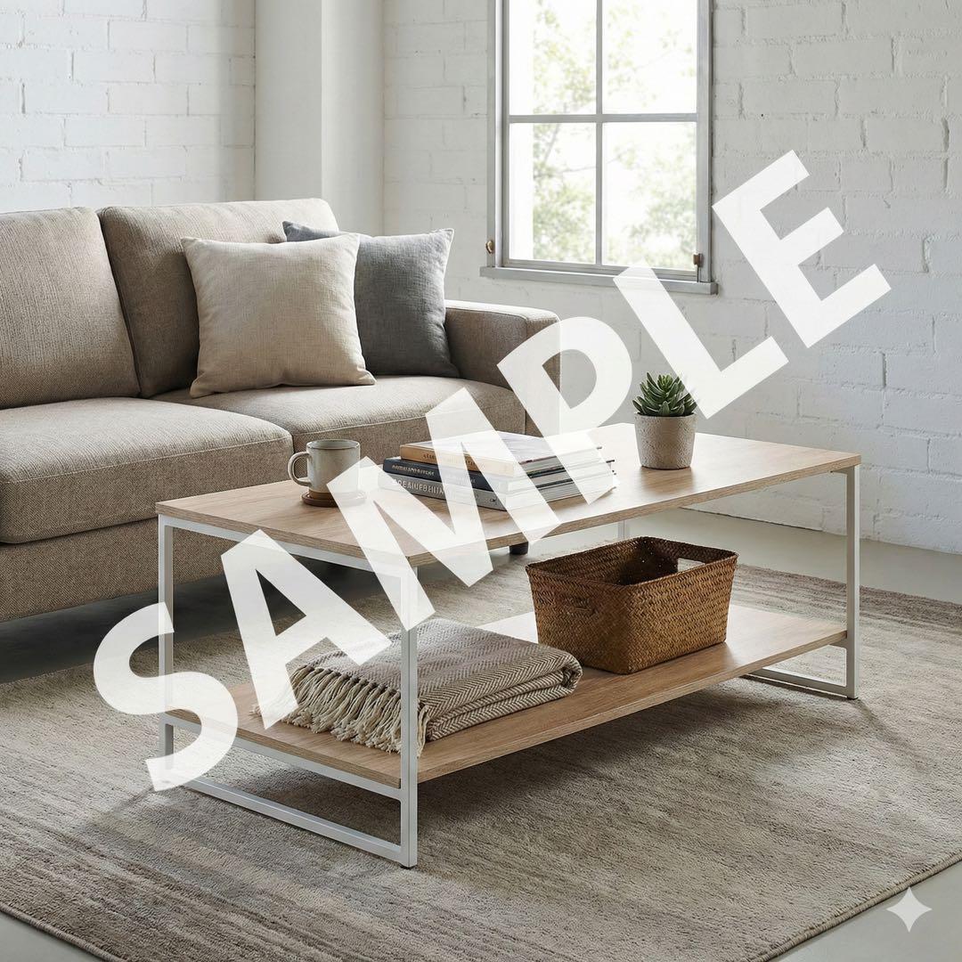 New BRIGHTON コーヒーテーブル 2 段棚付き