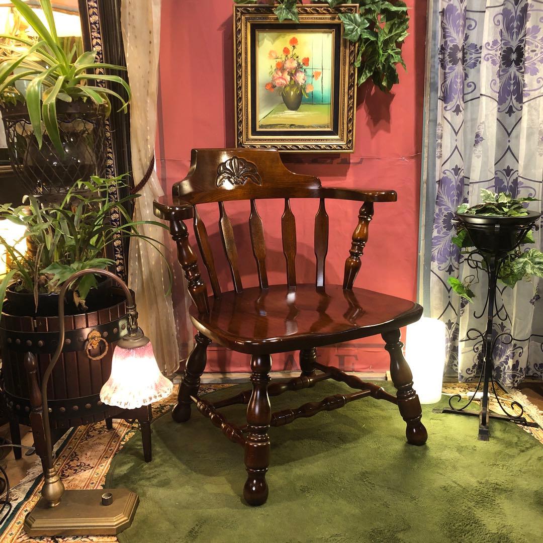 myg52 　70,s ヴィンテージ L ２　ブナ無垢材　アームチェア