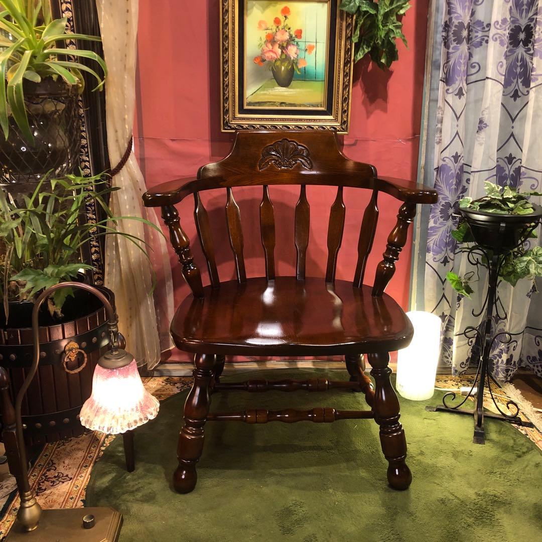 myg52 　70,s ヴィンテージ L ２　ブナ無垢材　アームチェア