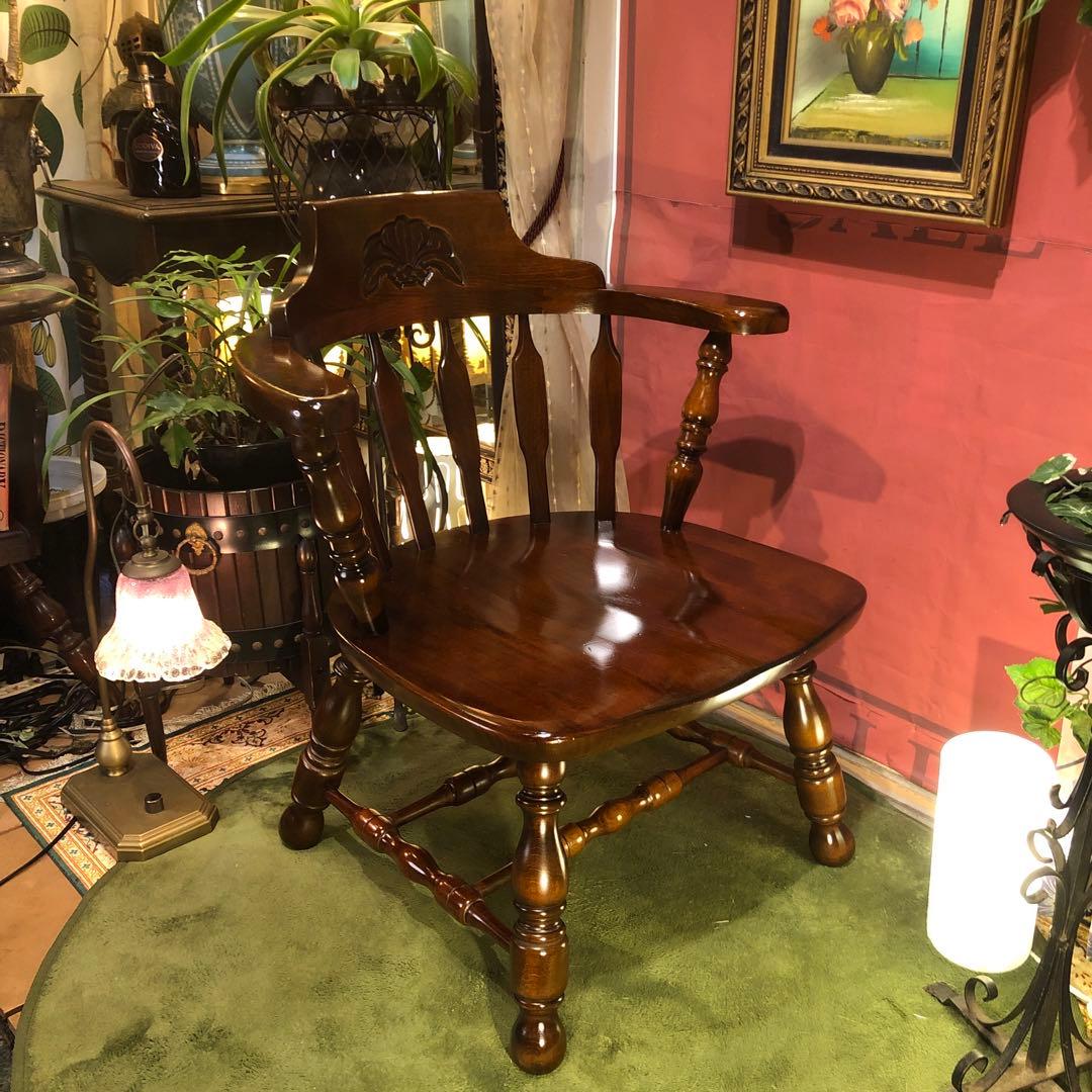 myg52 　70,s ヴィンテージ L ２　ブナ無垢材　アームチェア