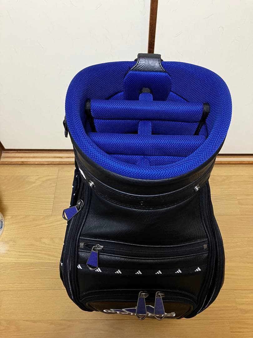 adidas キャディバッグ 黒/青