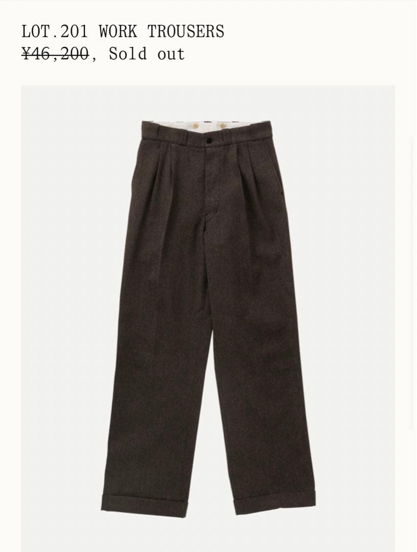 パンツ LOT.201 WORK TROUSERS