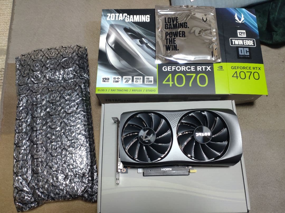 値下げ ZOTAC GeForce RTX4070 12GB 動作確認済み