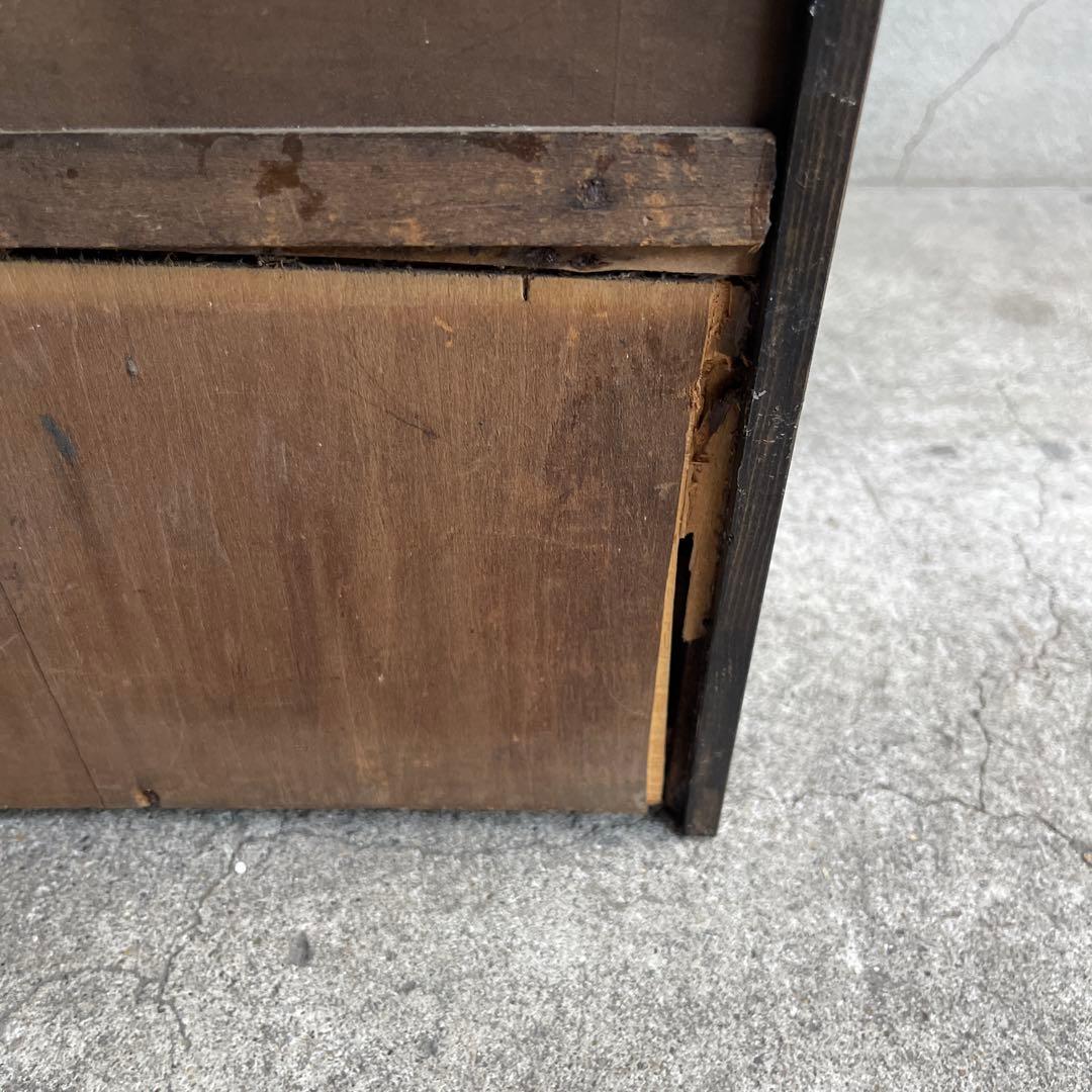 昭和レトロ　古い木製収納棚　飾り棚　キャビネット　アンティーク