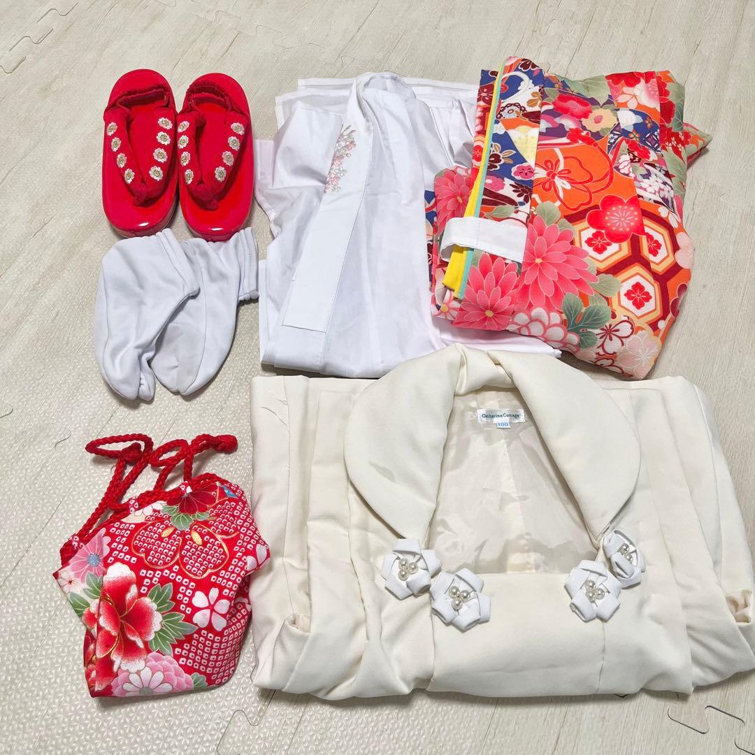 七五三　キャサリンコテージ　6点セット　100サイズ　着物　オレンジ