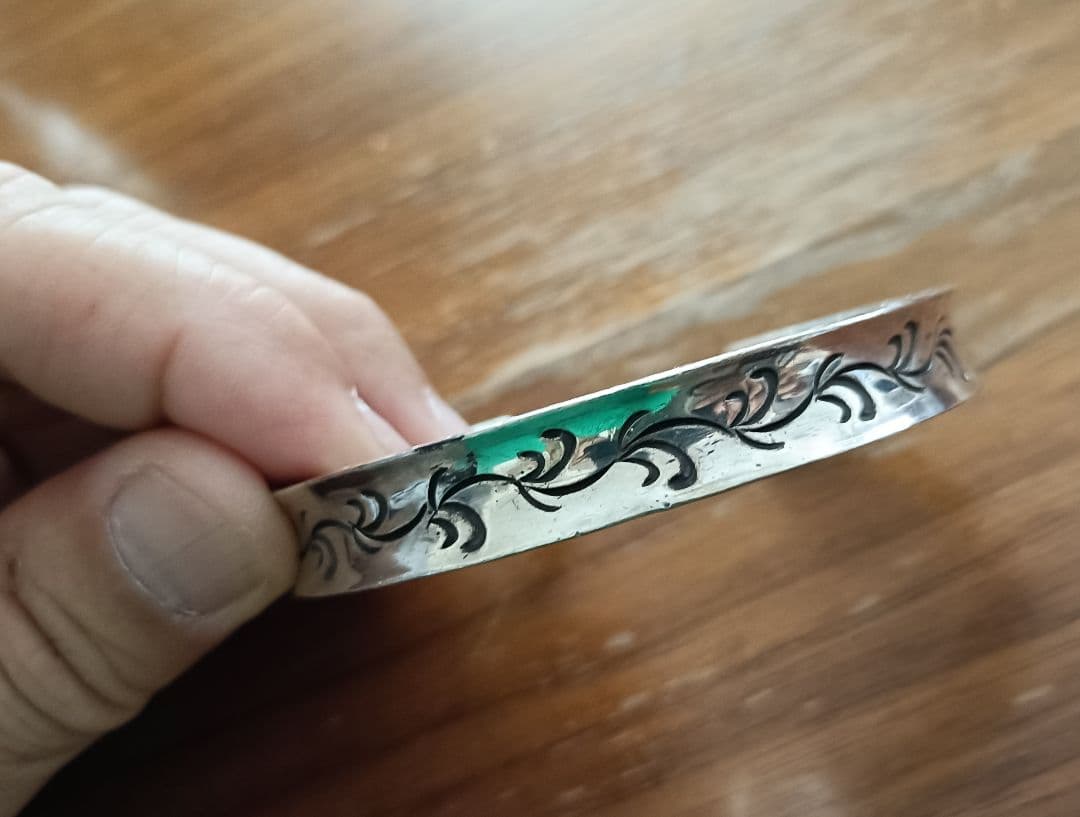 RS　スタイリングシルバー 　バングル　ブレスレット　66g　ヘビーゲージ　唐草