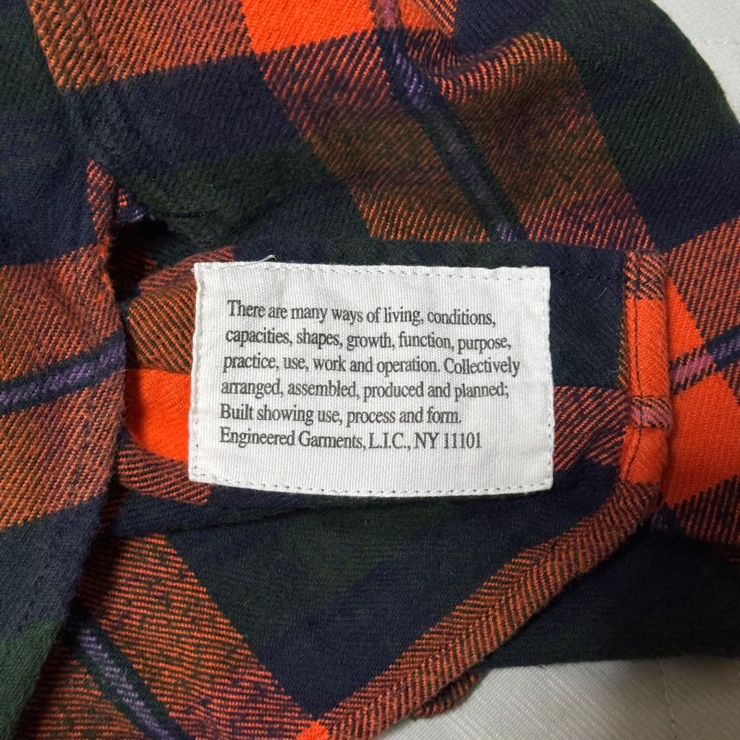 Engineered Garments コットンネルシャツ S オレンジ ワーク