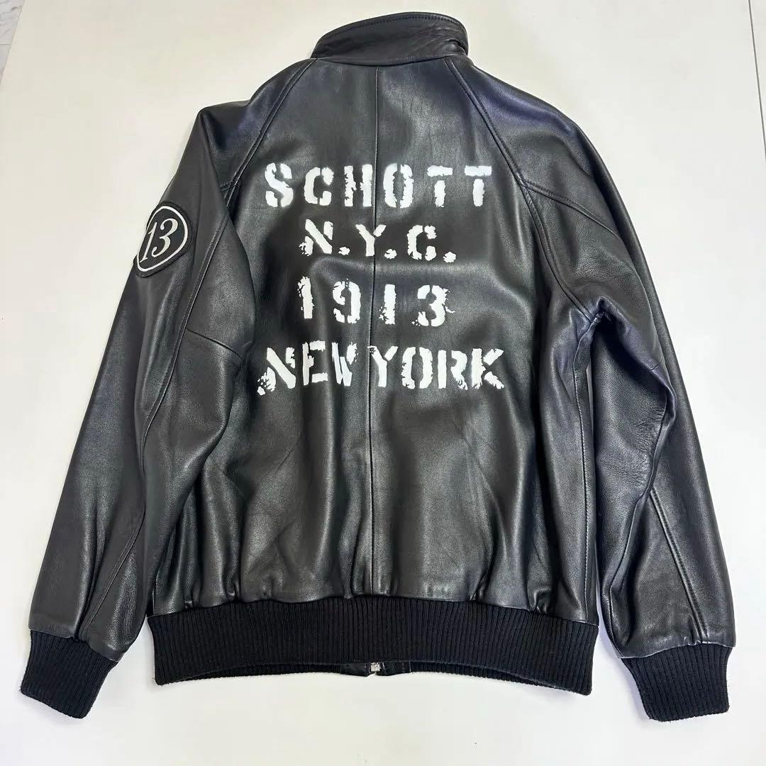 Schott レザージャケット 革ジャン ラムレザー XLサイズ 美品 限定品