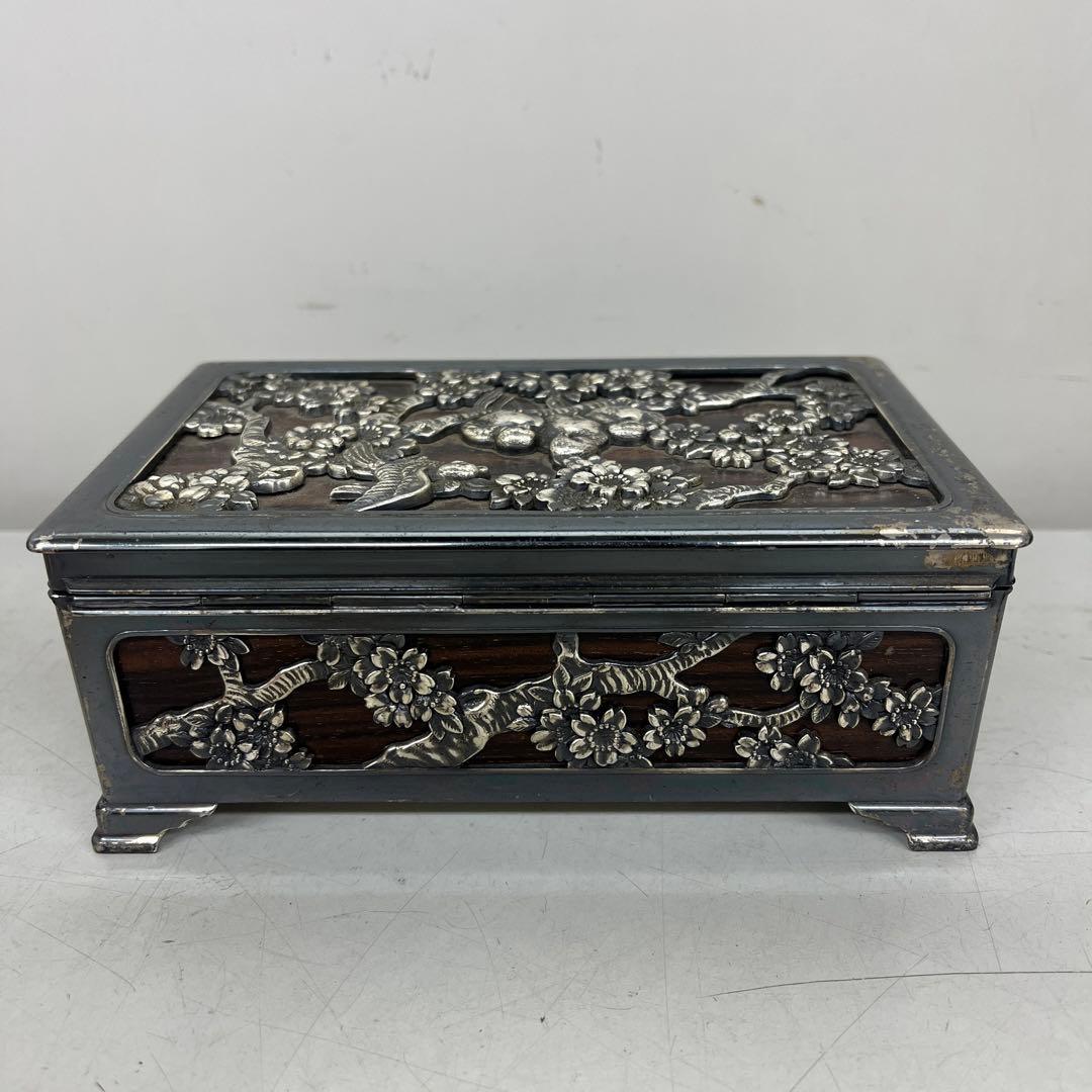 古い　タバコ　煙草　煙草入れ　喫煙具　昭和初期　ジュエリー　BOX 鳥図