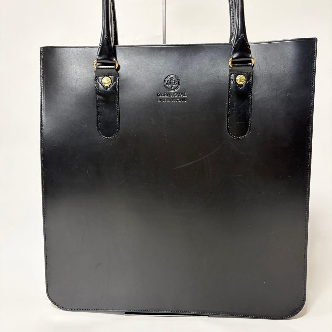 グレンロイヤル　2ハンドル　トートバッグ　ビジネスバッグ　ブライドルレザー　黒